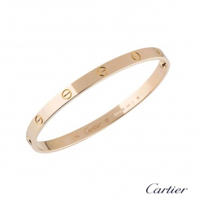Cartier Rose Gold Plain Love Bracelet Size 18 B6035618